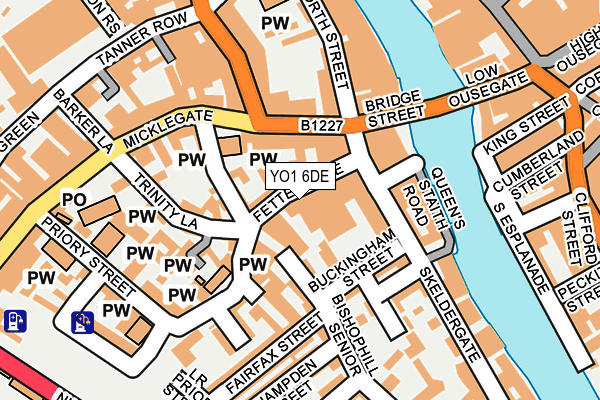 YO1 6DE map - OS OpenMap – Local (Ordnance Survey)