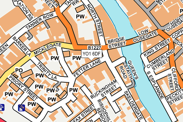 YO1 6DF map - OS OpenMap – Local (Ordnance Survey)