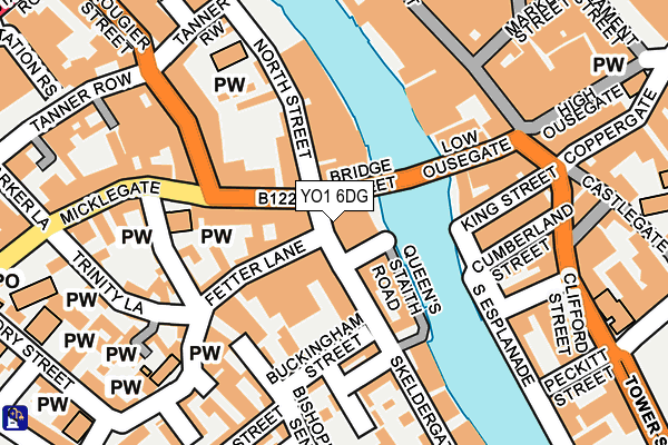 YO1 6DG map - OS OpenMap – Local (Ordnance Survey)