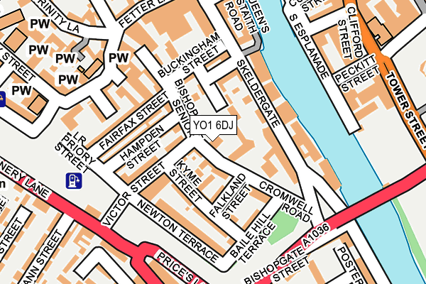 YO1 6DJ map - OS OpenMap – Local (Ordnance Survey)