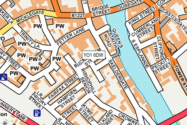 YO1 6DW map - OS OpenMap – Local (Ordnance Survey)