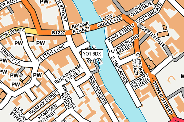 YO1 6DX map - OS OpenMap – Local (Ordnance Survey)