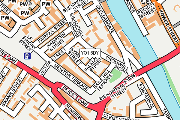 YO1 6DY map - OS OpenMap – Local (Ordnance Survey)