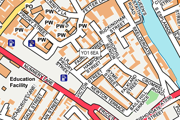 YO1 6EA map - OS OpenMap – Local (Ordnance Survey)