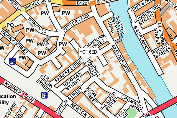 YO1 6ED map - OS OpenMap – Local (Ordnance Survey)