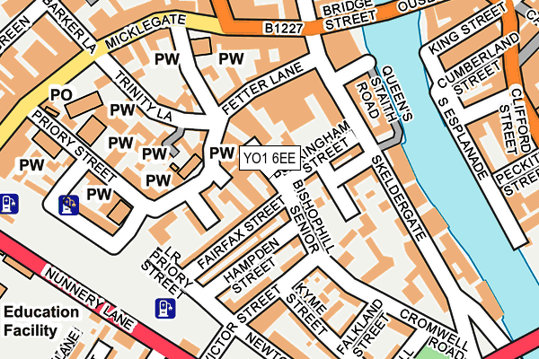 YO1 6EE map - OS OpenMap – Local (Ordnance Survey)