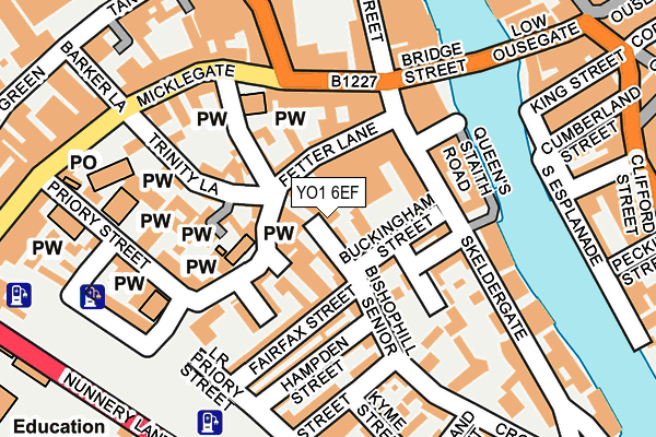 YO1 6EF map - OS OpenMap – Local (Ordnance Survey)