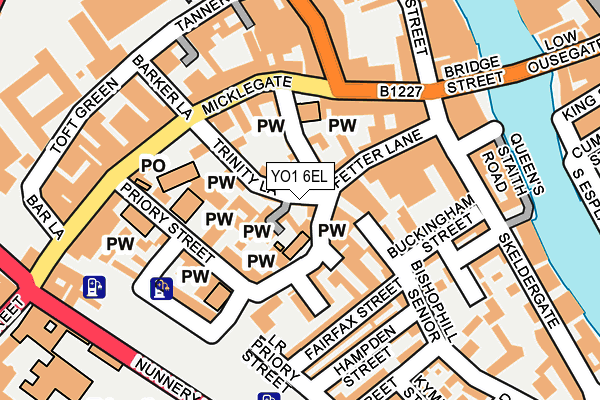 YO1 6EL map - OS OpenMap – Local (Ordnance Survey)