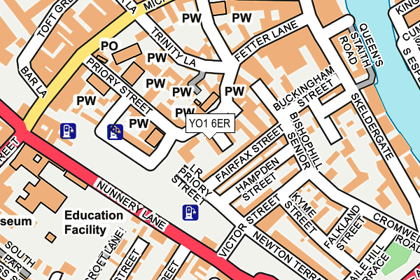 YO1 6ER map - OS OpenMap – Local (Ordnance Survey)