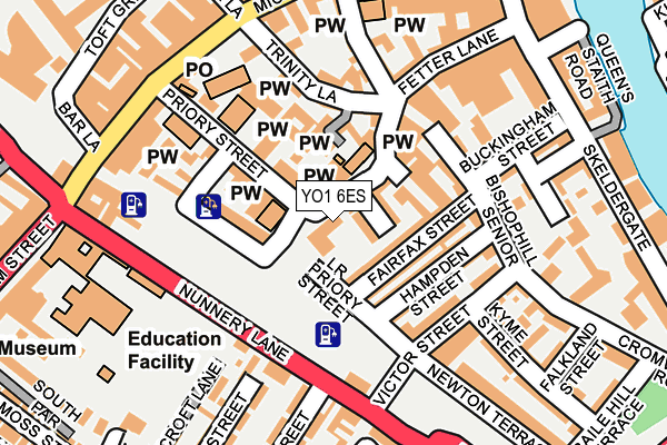 YO1 6ES map - OS OpenMap – Local (Ordnance Survey)