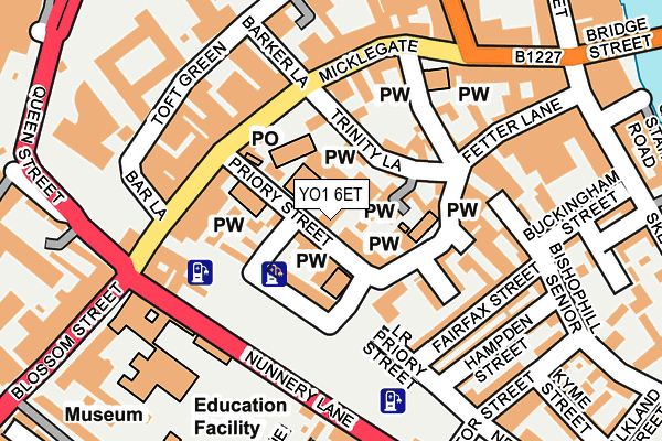 YO1 6ET map - OS OpenMap – Local (Ordnance Survey)
