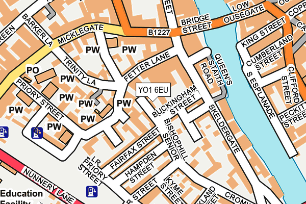 YO1 6EU map - OS OpenMap – Local (Ordnance Survey)