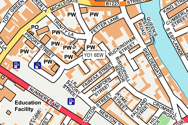 YO1 6EW map - OS OpenMap – Local (Ordnance Survey)