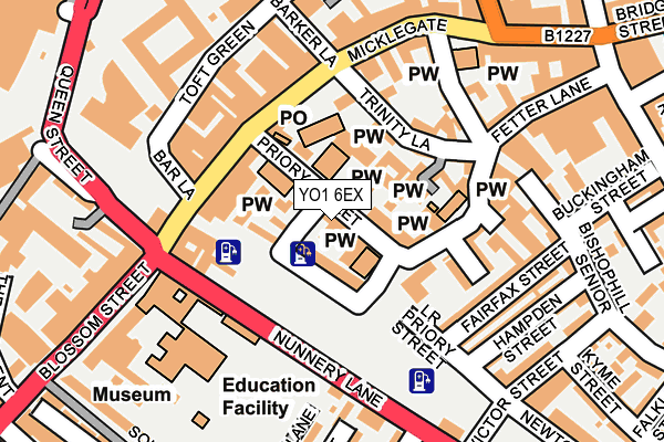 YO1 6EX map - OS OpenMap – Local (Ordnance Survey)
