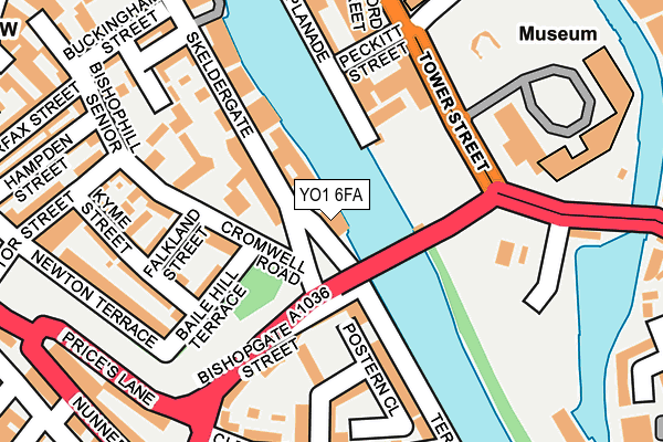 YO1 6FA map - OS OpenMap – Local (Ordnance Survey)