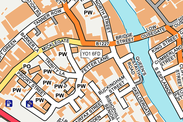 YO1 6FD map - OS OpenMap – Local (Ordnance Survey)