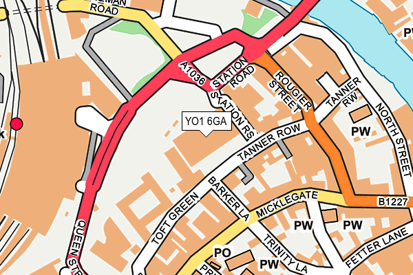 YO1 6GA map - OS OpenMap – Local (Ordnance Survey)