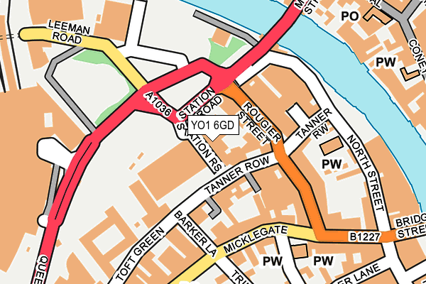 YO1 6GD map - OS OpenMap – Local (Ordnance Survey)
