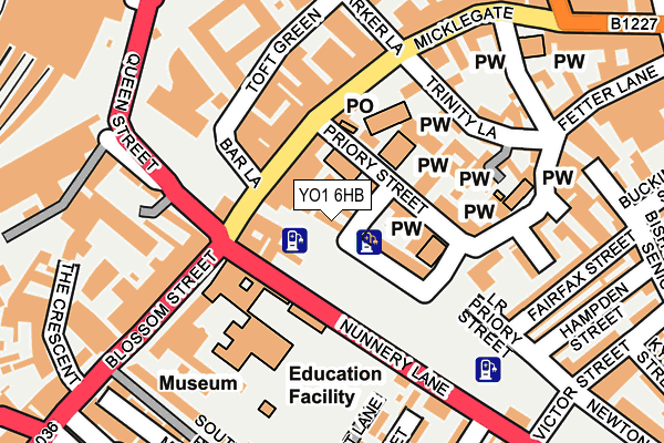 YO1 6HB map - OS OpenMap – Local (Ordnance Survey)