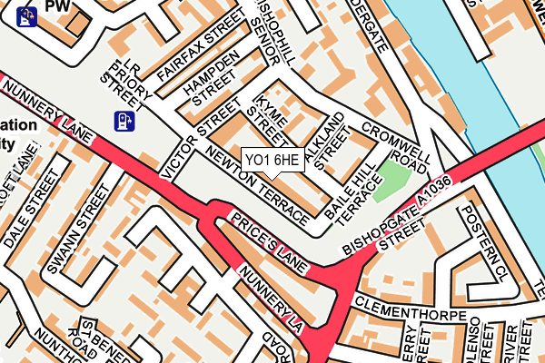 YO1 6HE map - OS OpenMap – Local (Ordnance Survey)