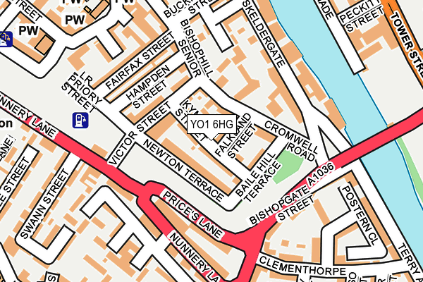 YO1 6HG map - OS OpenMap – Local (Ordnance Survey)