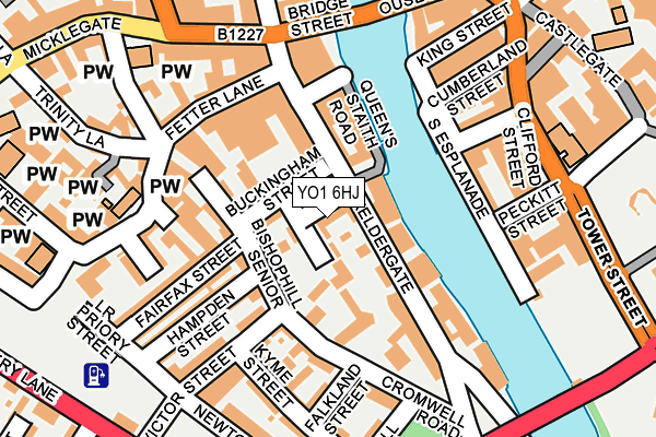 YO1 6HJ map - OS OpenMap – Local (Ordnance Survey)