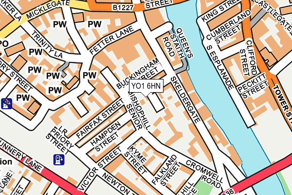 YO1 6HN map - OS OpenMap – Local (Ordnance Survey)