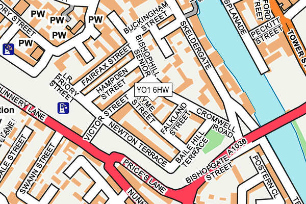 YO1 6HW map - OS OpenMap – Local (Ordnance Survey)