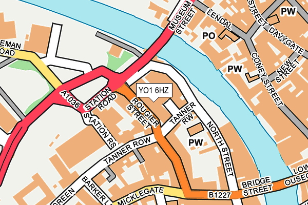 YO1 6HZ map - OS OpenMap – Local (Ordnance Survey)