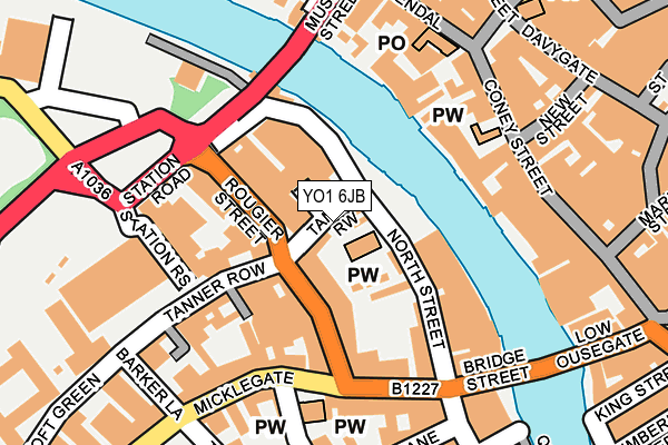 YO1 6JB map - OS OpenMap – Local (Ordnance Survey)