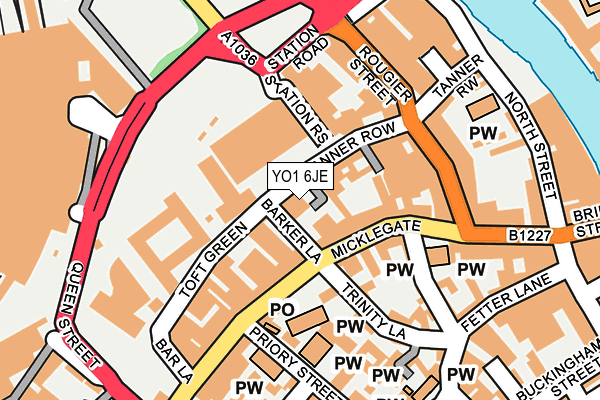 YO1 6JE map - OS OpenMap – Local (Ordnance Survey)