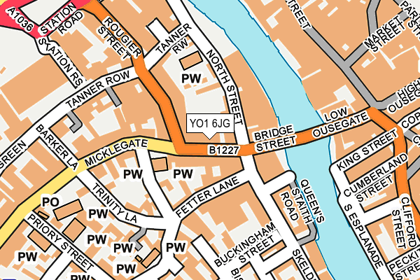 YO1 6JG map - OS OpenMap – Local (Ordnance Survey)