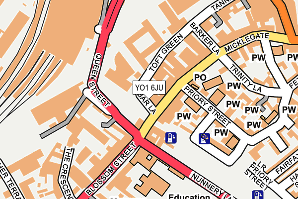 YO1 6JU map - OS OpenMap – Local (Ordnance Survey)