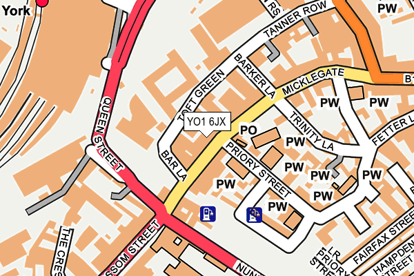 YO1 6JX map - OS OpenMap – Local (Ordnance Survey)