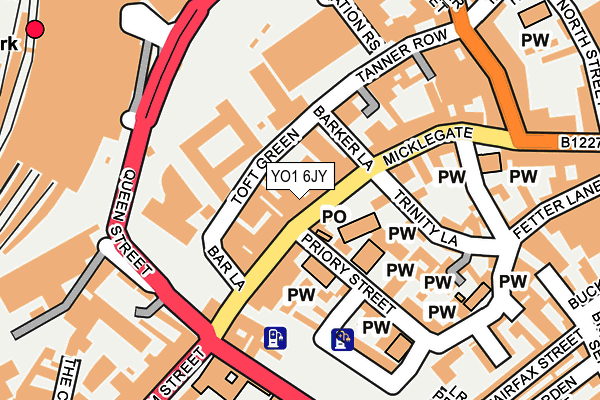 YO1 6JY map - OS OpenMap – Local (Ordnance Survey)