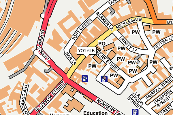 YO1 6LB map - OS OpenMap – Local (Ordnance Survey)