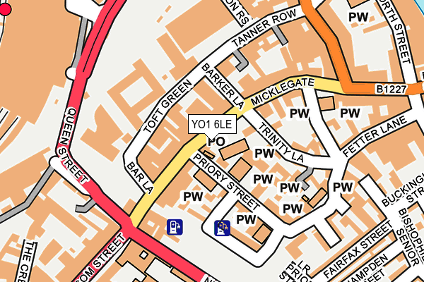 YO1 6LE map - OS OpenMap – Local (Ordnance Survey)