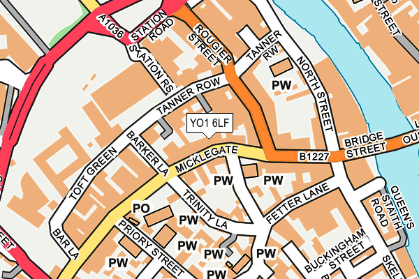 YO1 6LF map - OS OpenMap – Local (Ordnance Survey)