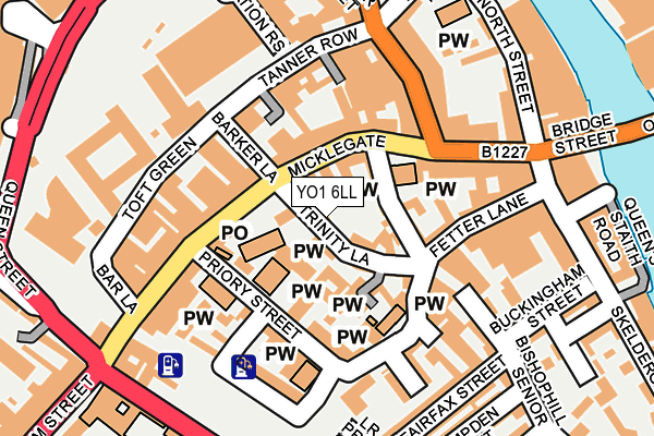 YO1 6LL map - OS OpenMap – Local (Ordnance Survey)