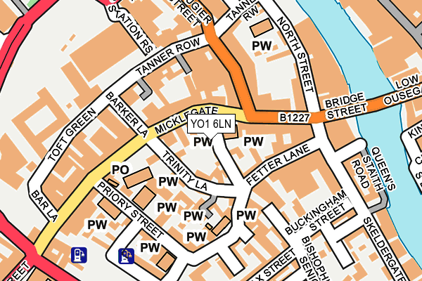 YO1 6LN map - OS OpenMap – Local (Ordnance Survey)