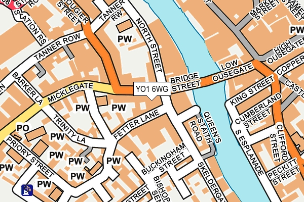YO1 6WG map - OS OpenMap – Local (Ordnance Survey)