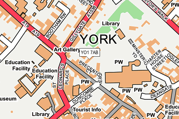YO1 7AB map - OS OpenMap – Local (Ordnance Survey)