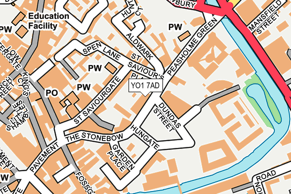 YO1 7AD map - OS OpenMap – Local (Ordnance Survey)