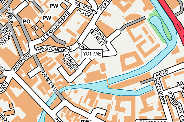 YO1 7AE map - OS OpenMap – Local (Ordnance Survey)