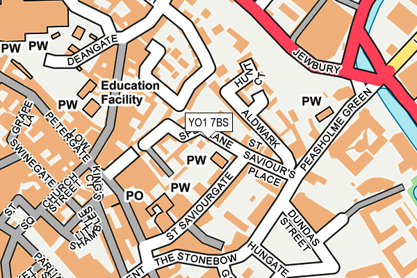 YO1 7BS map - OS OpenMap – Local (Ordnance Survey)