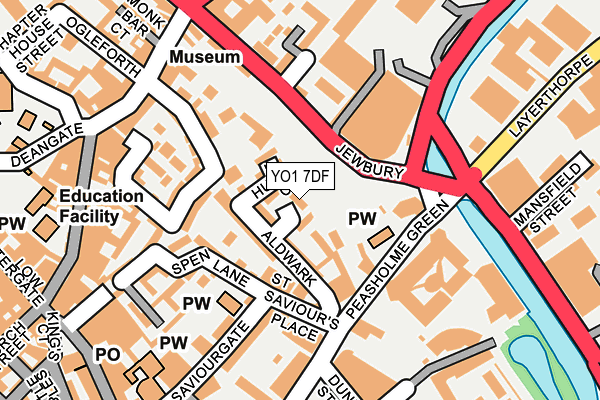 YO1 7DF map - OS OpenMap – Local (Ordnance Survey)