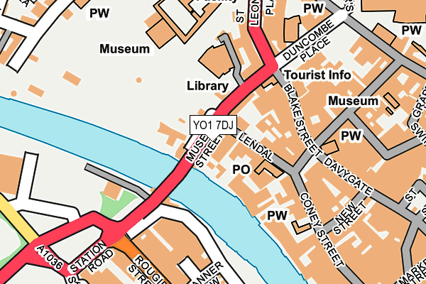 YO1 7DJ map - OS OpenMap – Local (Ordnance Survey)