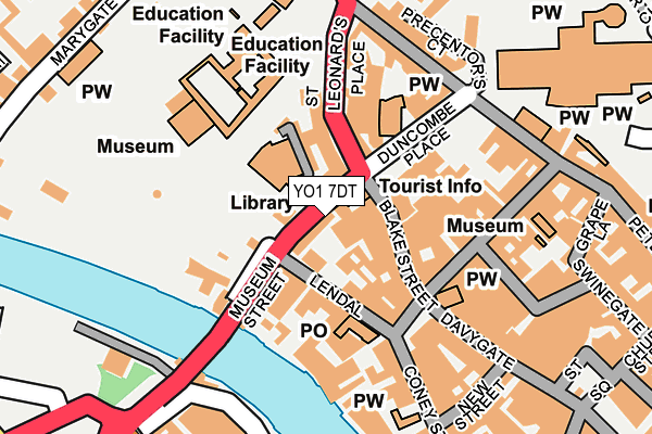 YO1 7DT map - OS OpenMap – Local (Ordnance Survey)