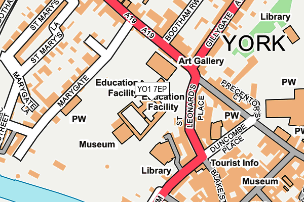YO1 7EP map - OS OpenMap – Local (Ordnance Survey)