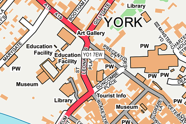 YO1 7EW map - OS OpenMap – Local (Ordnance Survey)
